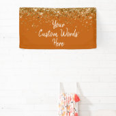 Custom Burnt Orange Gold Birthday Party Photo Prop Banner (InSitu)