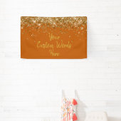 Custom Burnt Orange Gold Birthday Party Photo Prop Banner (InSitu)