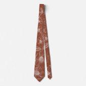Custom Burnt Orange Line Art Wedding Neck Tie Krawatte (Vorderseite)