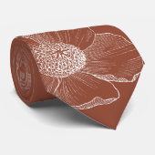 Custom Burnt Orange Line Art Wedding Neck Tie Krawatte (Gerollt)