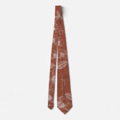 Custom Burnt Orange Line Art Wedding Neck Tie Krawatte (Rückseite)