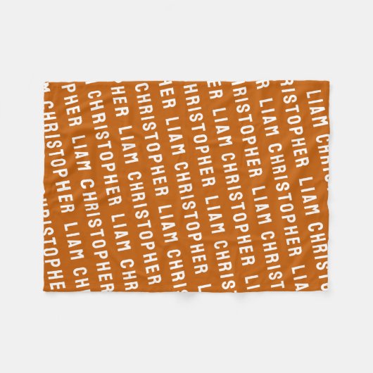 Custom Burnt Orange Personalisiert Baby Name Gesch Fleecedecke (Vorderseite (Horizontal))