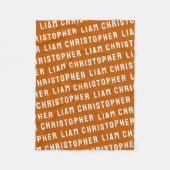 Custom Burnt Orange Personalisiert Baby Name Gesch Fleecedecke (Vorderseite)