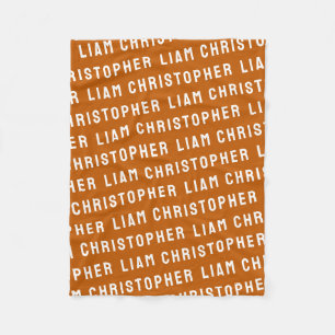 Custom Burnt Orange Personalisiert Baby Name Gesch Fleecedecke