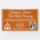 Custom Burnt Orange Real Estate Company Marketing Banner (Horizontal)