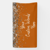 Custom Burnt Orange & Silver Birthday Party Photo Banner (Vertikal)