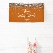 Custom Burnt Orange & Silver Birthday Party Photo Banner (InSitu)