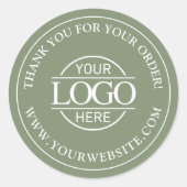 Custom Busines Logo Promotional Sage Green Runder Aufkleber (Vorderseite)