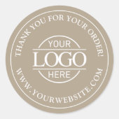 Custom Busines Logo Promotional Taupe Beige Runder Aufkleber (Vorderseite)