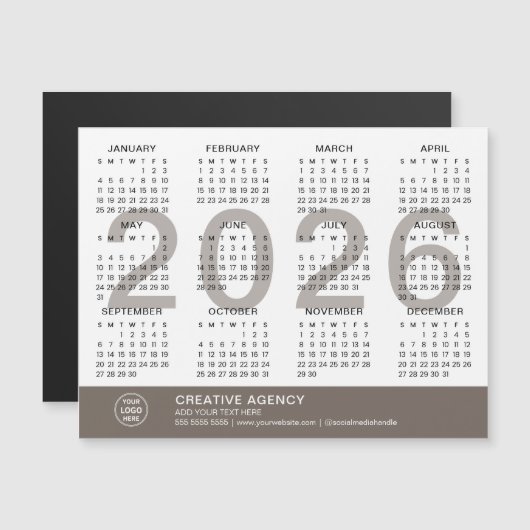 Custom Business 2026 Magnetic Calendar Magnetkarte (Vorne/Hinten)