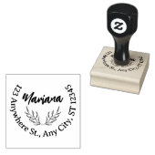 Custom Business Address Stamp – Clean Round Design Gummistempel (Stempel)