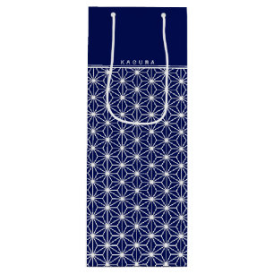 Custom Business Bag Japanisch KIMON Muster ASANOHA Geschenktüte Für Weinflaschen