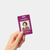 Custom Business Basic Simple Employee Name Photo Ausweis (Handheld)