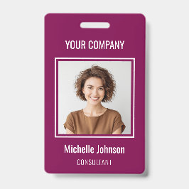 Custom Business Basic Simple Employee Name Photo Ausweis