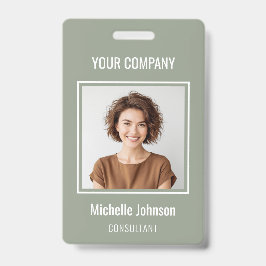 Custom Business Basic Simple Employee Name Photo Ausweis
