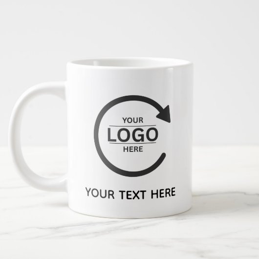 Custom Business Brand Logo Jumbo-Tasse (Links)