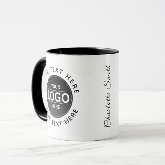 Custom Business Brand Logo Tasse (Vorderseite Links)