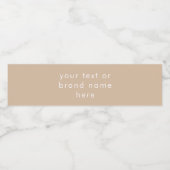 Custom Business Brand Text Professional Beige Wasserflaschenetikett (Einzelnes Label)