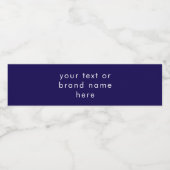 Custom Business Brand Text Professional Dark Blue Wasserflaschenetikett (Einzelnes Label)