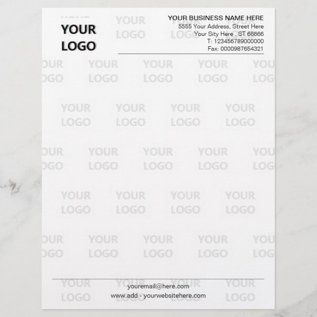Custom Business Branded Letterhead Template Briefbogen (Vorderseite)