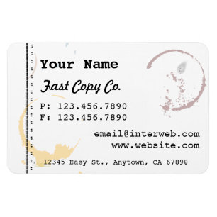 Custom Business Card Style Coffee Stain Magnets Magnet