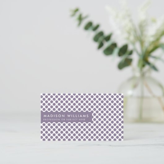 Custom Business Cards Minimal Polka Dot Stilvoll Visitenkarte (Stehend Vorderseite)