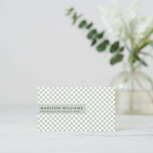 Custom Business Cards Minimal Polka Dot Stilvoll Visitenkarte (Stehend Vorderseite)