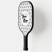 Custom Business Company Logo Pattern Black & White Pickleball Schläger (Links)