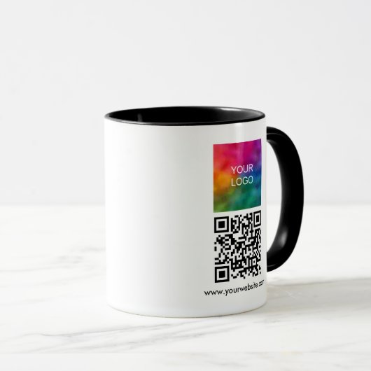 Custom Business Company Logo QR Code Combo Tasse (VorderseiteRechts)