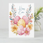 Custom Business Easter Greeting Card  Karte (Stehend Vorderseite)