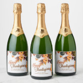 Custom Business Erntedank Beautiful Pumpkin Schaumweinetikett (Flaschen)