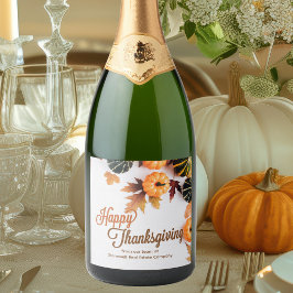 Custom Business Erntedank Beautiful Pumpkin Schaumweinetikett