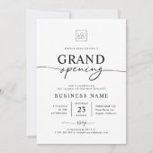 Custom Business Grand Opening Minimalistisches Par Einladung (Vorderseite)