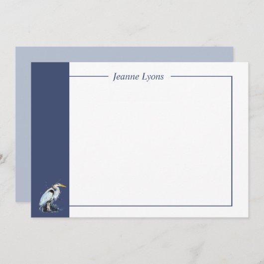 Custom Business Great Blue Hering Bird Business Dankeskarte (Vorne/Hinten)