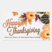 Custom Business Happy Thanksgiving Party Pumpkin Rechteckiger Aufkleber (Vorderseite)