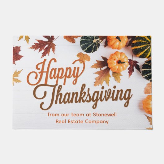 Custom Business Happy Thanksgiving Pumpkin Patch Fußmatte (Vorderseite)
