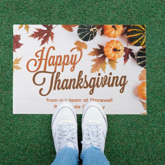 Custom Business Happy Thanksgiving Pumpkin Patch Fußmatte