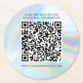 Custom Business Holographic QR Code Marketing Runder Pappuntersetzer (Vorderseite)