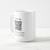 Custom Business Info QR Code Scan Me Promo 15 oz Kaffeetasse (Vorderseite Links)