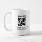 Custom Business Info QR Code Scan Me Promo 15 oz Kaffeetasse (Links)