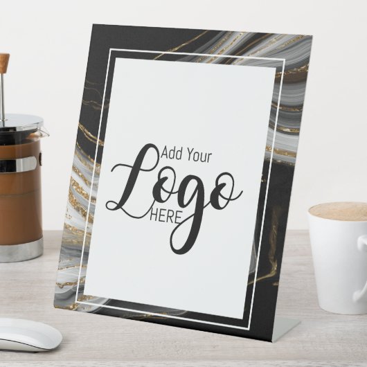 custom business logo advertising marble sockelschild (In Situ)