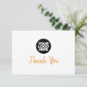 Custom Business Logo And Message Thank You Card Einladung (Stehend Vorderseite)