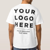 Custom Business Logo and Text front and back T-Shirt (Rückseite)