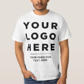 Custom Business Logo and Text front and back T-Shirt (Vorderseite)