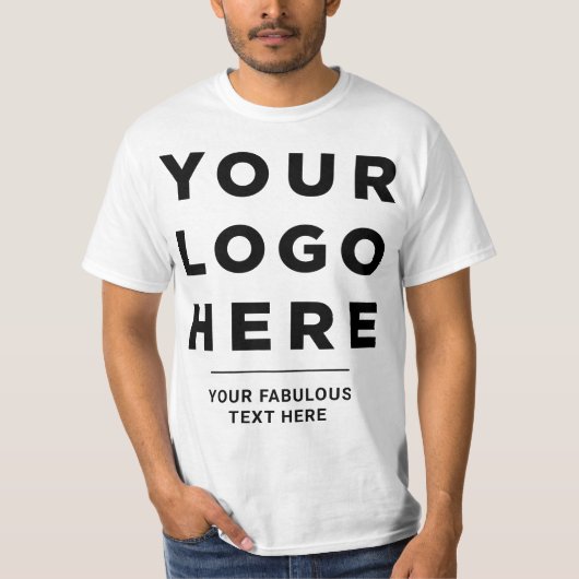 Custom Business Logo and Text front and back T-Shirt (Vorderseite)