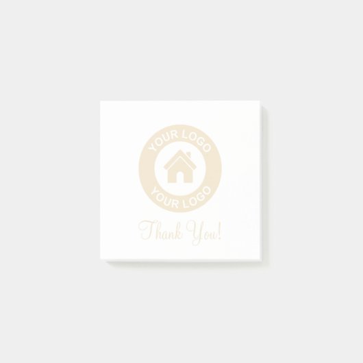 Custom Business Logo And Text Post-it Klebezettel (Vorderseite)