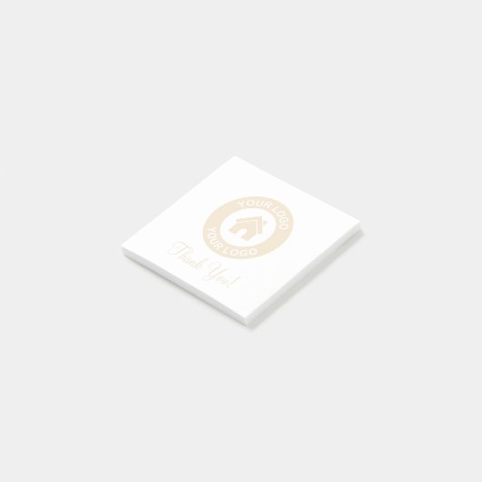 Custom Business Logo And Text Post-it Klebezettel (angewinkelt)