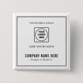 Custom Business Logo and Text Rectangle Design Button (Vorderseite)