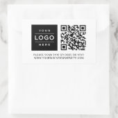 Custom Business Logo and Website QR Code Rechteckiger Aufkleber (Tasche)