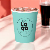 Custom Business Logo Aqua Blue Paper Party Cup Pappbecher